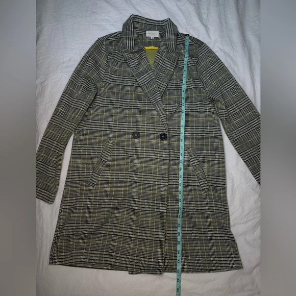 MELLODAY Plaid Trench Coat • Yellow & Black Clueless • Back to School Medium - Picture 7 of 10